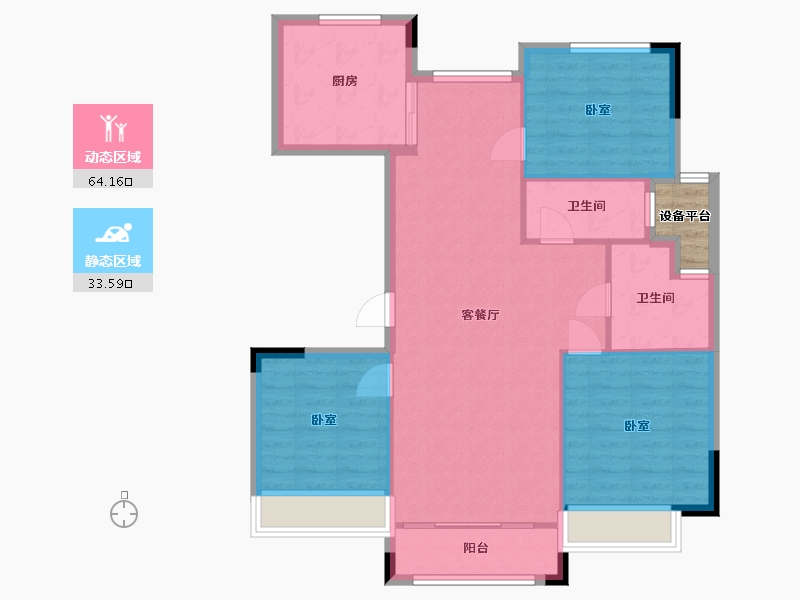 浙江省-湖州市-赞成海月-91.18-户型库-动静分区