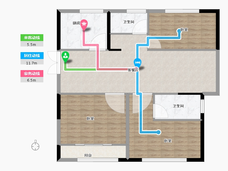 山东省-菏泽市-亿联世贸中心-106.46-户型库-动静线