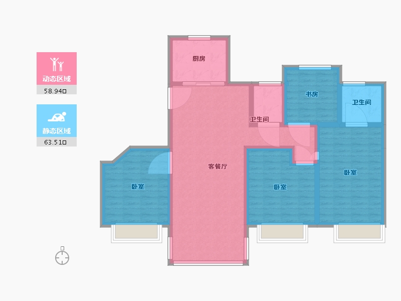 浙江省-温州市-新湖四季果岭-110.00-户型库-动静分区