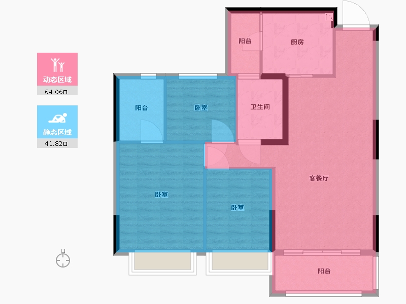 浙江省-湖州市-德清恒大珺庭-95.92-户型库-动静分区