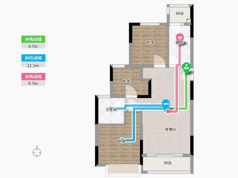 浙江省-湖州市-德清恒大珺庭-82.86-户型库-动静线