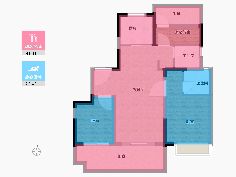 安徽省-合肥市-龙湖丽丰西宸原著-84.00-户型库-动静分区