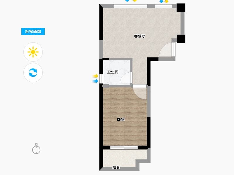 浙江省-嘉兴市-金鹏大都会-40.00-户型库-采光通风