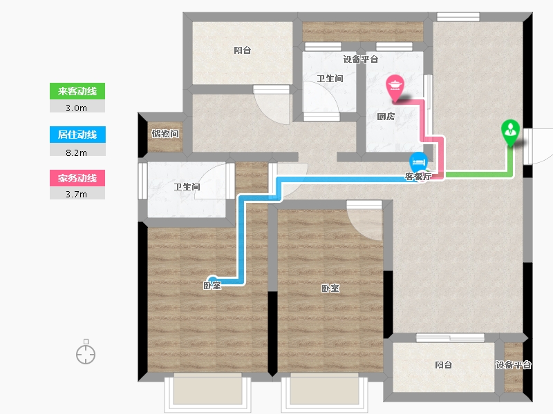 浙江省-温州市-时代·瓯海壹品-85.00-户型库-动静线