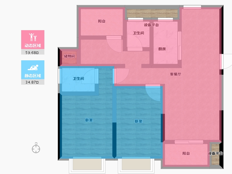 浙江省-温州市-时代·瓯海壹品-85.00-户型库-动静分区