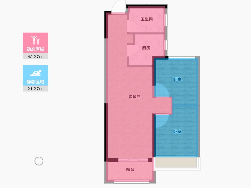 河南省-郑州市-银基国际旅游度假区-62.00-户型库-动静分区