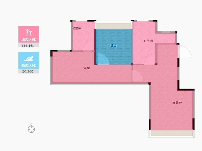 河南省-郑州市-银基国际旅游度假区-123.00-户型库-动静分区