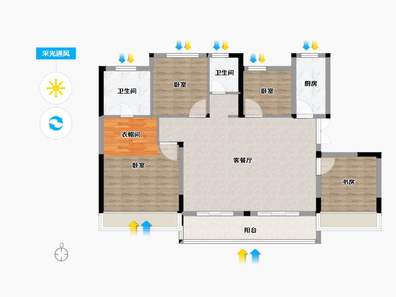 河南省-郑州市-银基国际旅游度假区-114.00-户型库-采光通风