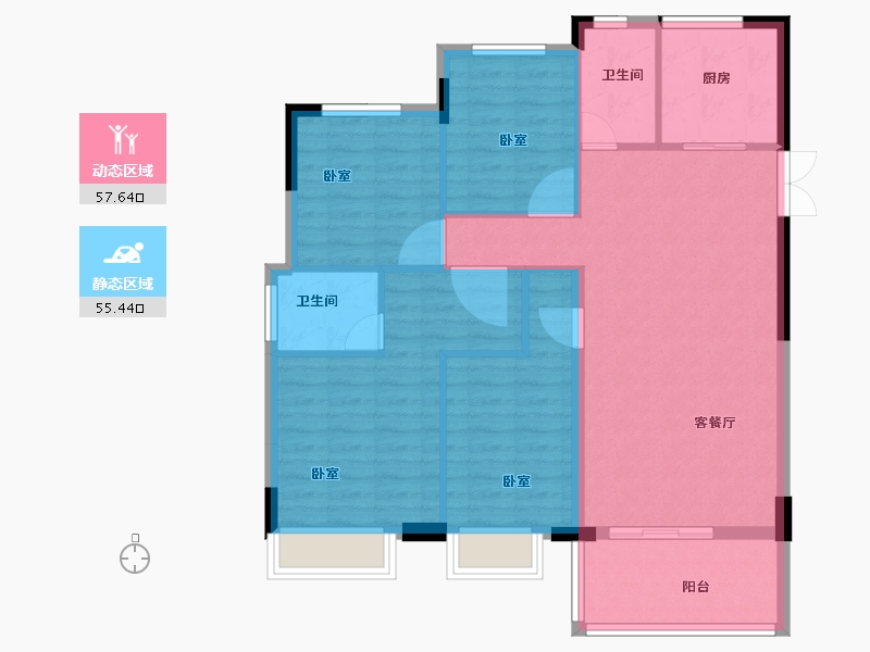 山东省-菏泽市-国璟府-103.00-户型库-动静分区