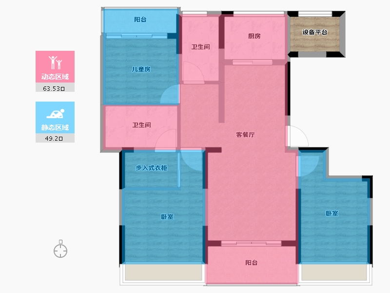 浙江省-舟山市-宋都柏悦府-105.01-户型库-动静分区