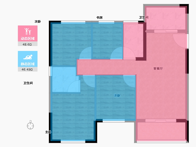 福建省-南平市-正荣·悦璟湾二期-85.99-户型库-动静分区