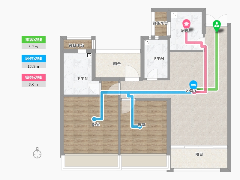 浙江省-绍兴市-勤业阳光龙庭-83.00-户型库-动静线