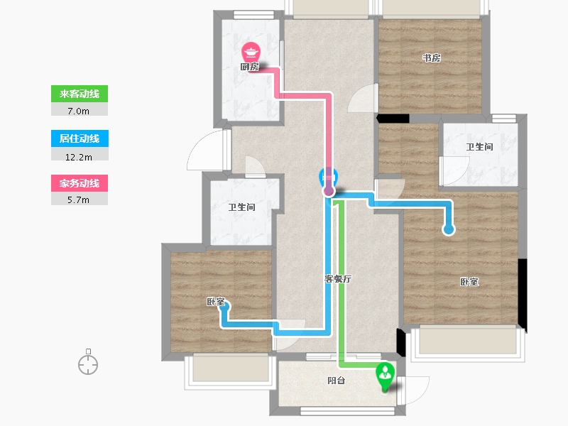 浙江省-湖州市-祥生东方樾-84.01-户型库-动静线