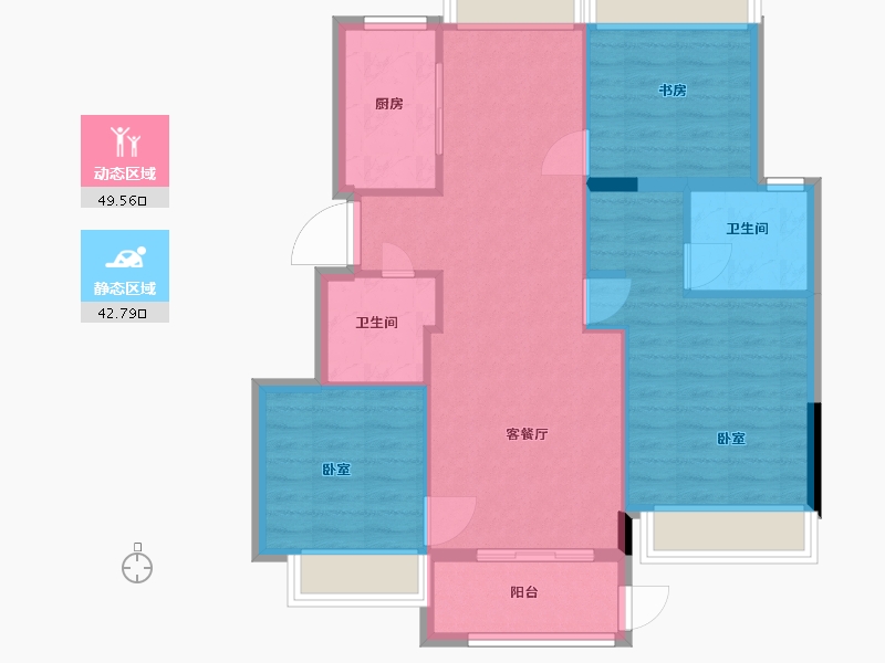 浙江省-湖州市-祥生东方樾-84.01-户型库-动静分区