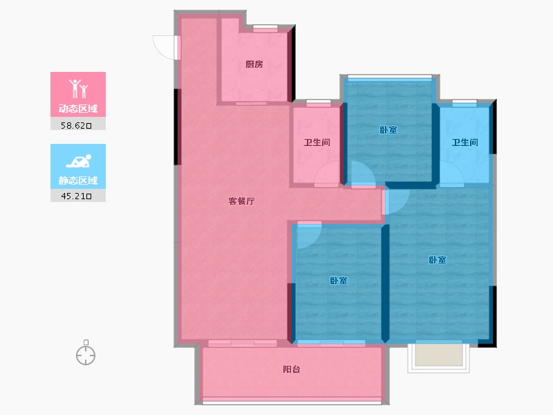 浙江省-嘉兴市-交投祥生白鹤郡-92.99-户型库-动静分区