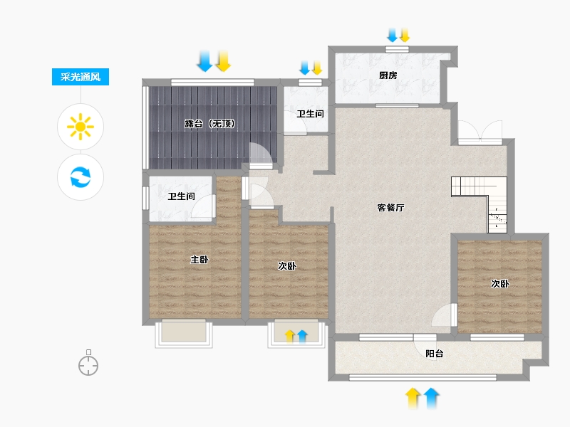 山东省-青岛市-中建锦绣城-124.00-户型库-采光通风