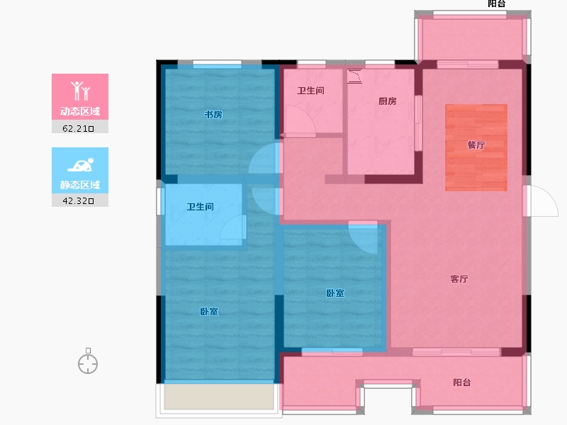 安徽省-马鞍山市-奥园誉湖湾-92.60-户型库-动静分区