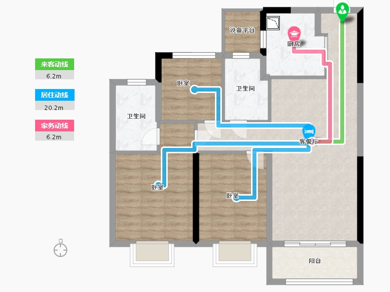 浙江省-宁波市-伊美尚品-85.00-户型库-动静线