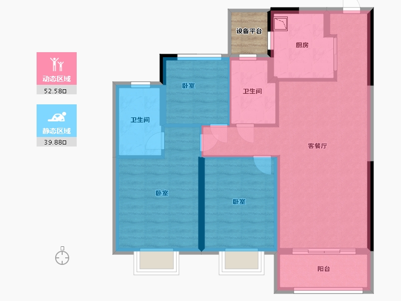 浙江省-宁波市-伊美尚品-85.00-户型库-动静分区