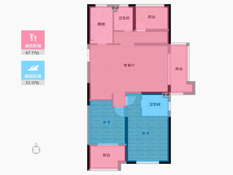 安徽省-马鞍山市-东方天骏九珑湾-89.94-户型库-动静分区