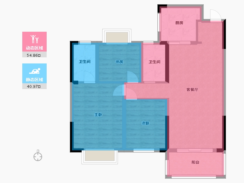 江西省-吉安市-庐陵·泰发茗城-85.60-户型库-动静分区