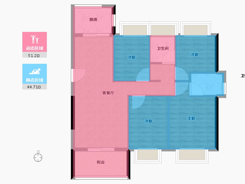 福建省-南平市-龙山首府-87.00-户型库-动静分区