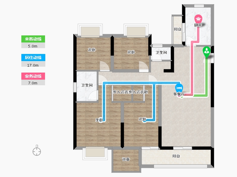 湖南省-衡阳市-高新现代城-104.17-户型库-动静线