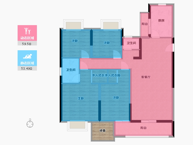 湖南省-衡阳市-高新现代城-104.17-户型库-动静分区