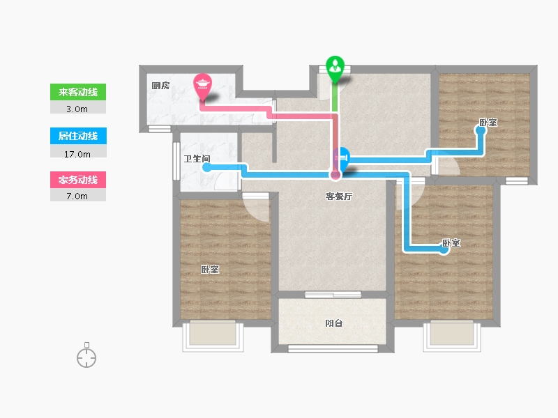 河南省-安阳市-旺龙荣盛华府-90.48-户型库-动静线