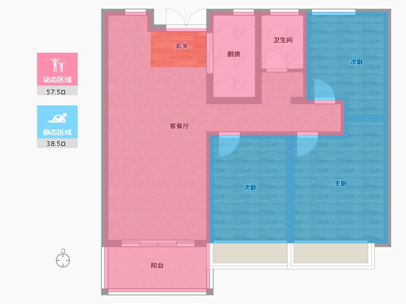 安徽省-滁州市-科创明城御府-85.19-户型库-动静分区