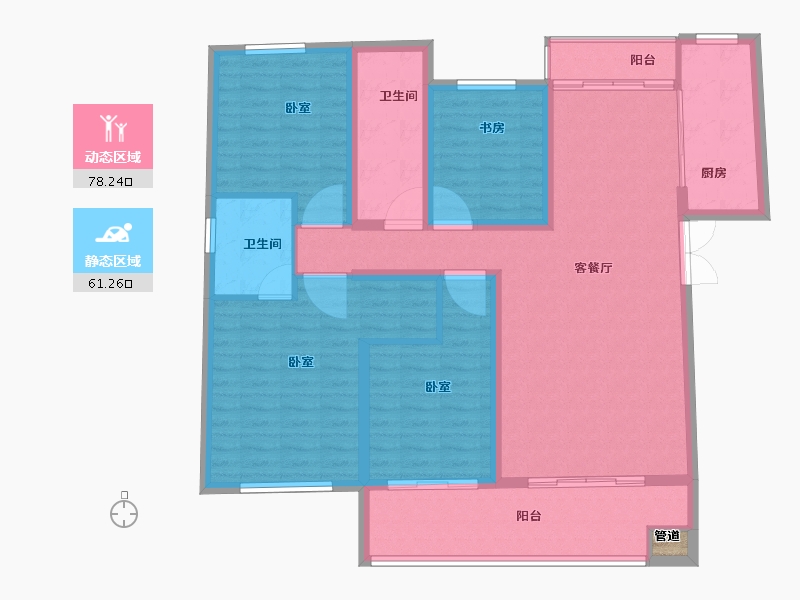 河南省-新乡市-理想国-126.59-户型库-动静分区