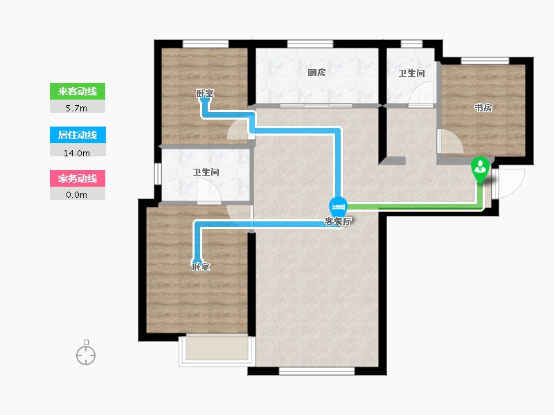 新疆维吾尔自治区-乌鲁木齐市-万科都会传奇二期-87.06-户型库-动静线