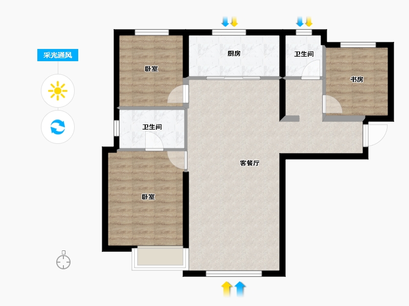 新疆维吾尔自治区-乌鲁木齐市-万科都会传奇二期-87.06-户型库-采光通风