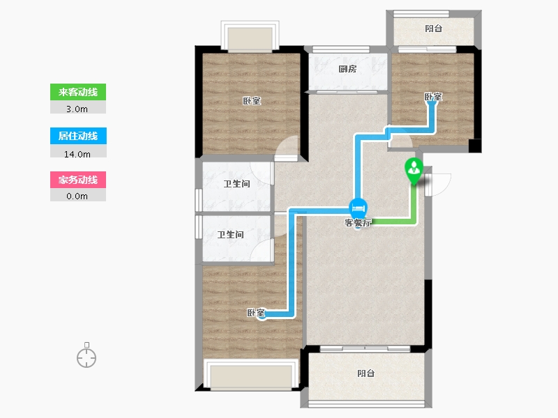 福建省-宁德市-屏南东湖观邸-91.36-户型库-动静线