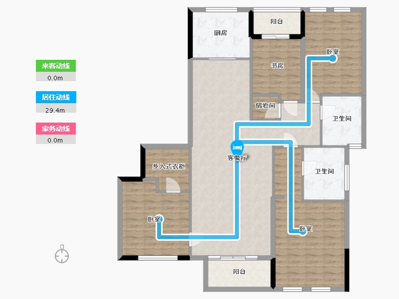 浙江省-杭州市-和家园臻园-141.35-户型库-动静线