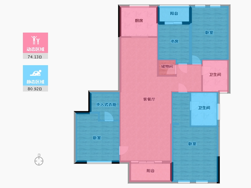 浙江省-杭州市-和家园臻园-141.35-户型库-动静分区