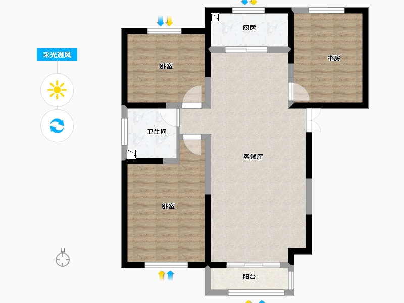 宁夏回族自治区-银川市-天鹅湖小镇西区-87.50-户型库-采光通风