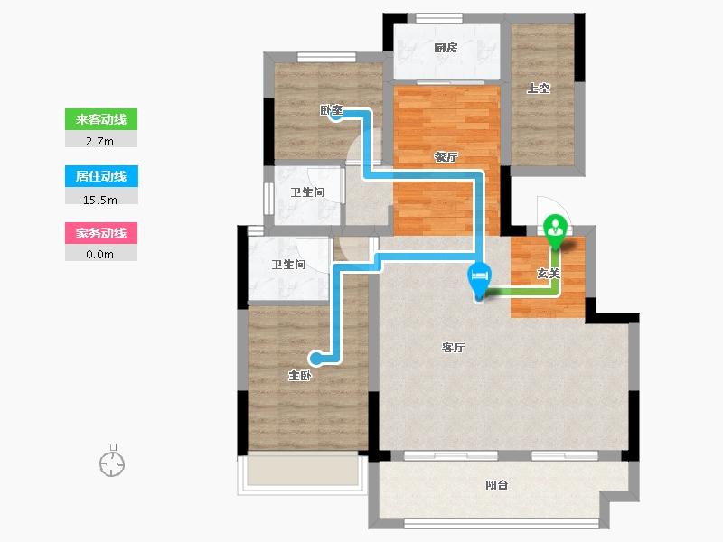 安徽省-宿州市-北京城房·北大学府-85.00-户型库-动静线