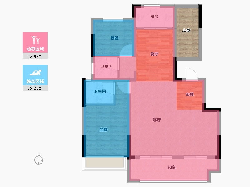 安徽省-宿州市-北京城房·北大学府-85.00-户型库-动静分区