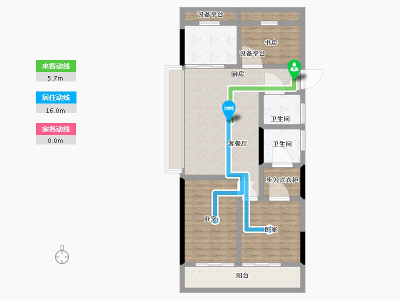 浙江省-温州市-远洋泊云庭-90.00-户型库-动静线