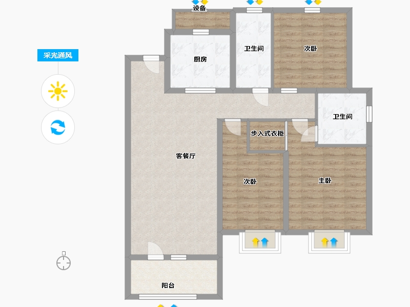 山东省-青岛市-保利天汇-102.00-户型库-采光通风