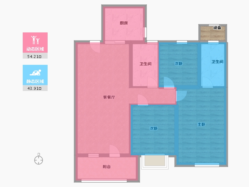 山东省-青岛市-保利天汇-89.00-户型库-动静分区