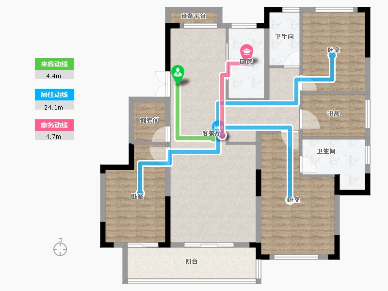 安徽省-合肥市-蓝城凤起巢鸣-128.21-户型库-动静线