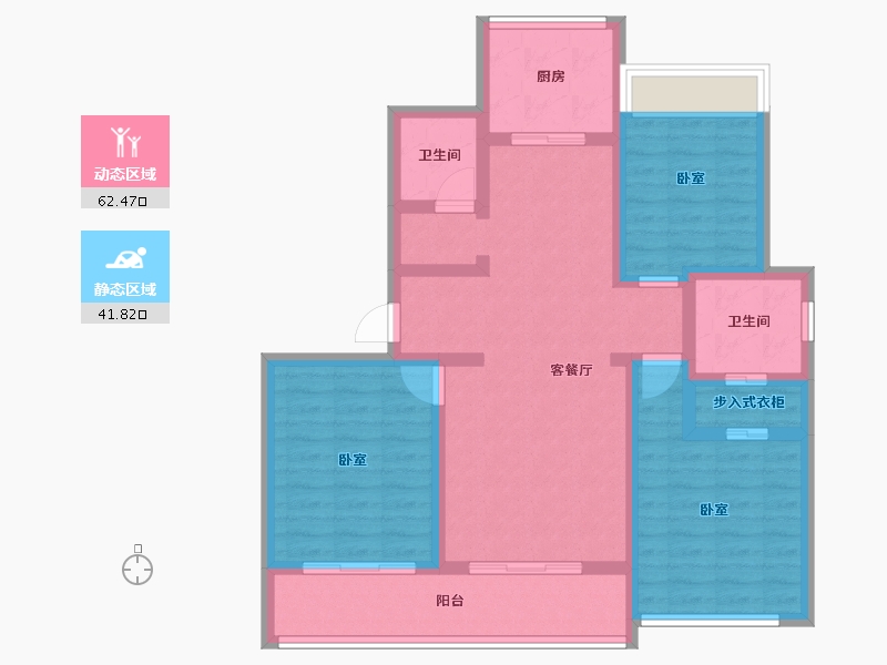 浙江省-嘉兴市-绿城乌镇蘭园-91.75-户型库-动静分区