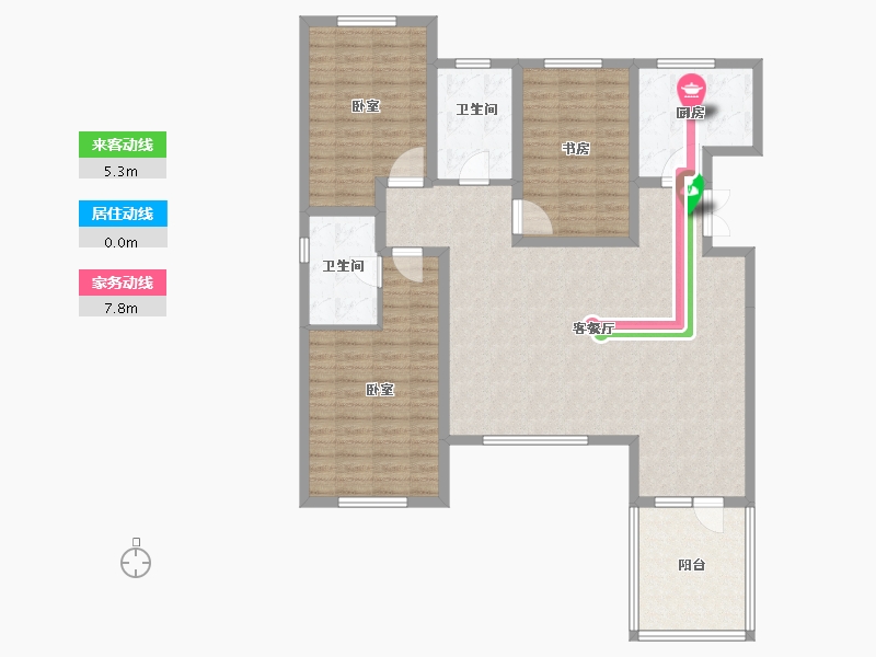 新疆维吾尔自治区-乌鲁木齐市-紫金城东湖左岸-120.04-户型库-动静线