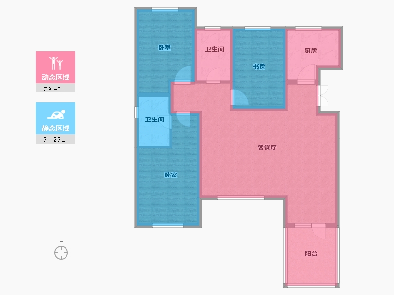 新疆维吾尔自治区-乌鲁木齐市-紫金城东湖左岸-120.04-户型库-动静分区