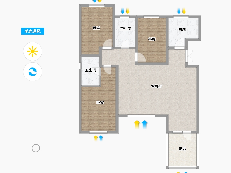 新疆维吾尔自治区-乌鲁木齐市-紫金城东湖左岸-120.04-户型库-采光通风