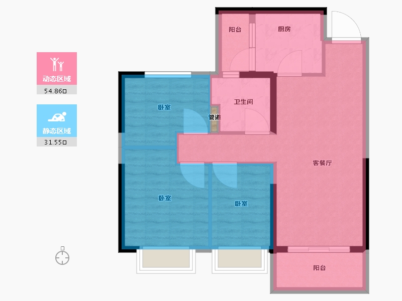 安徽省-合肥市-恒大未来城-77.83-户型库-动静分区