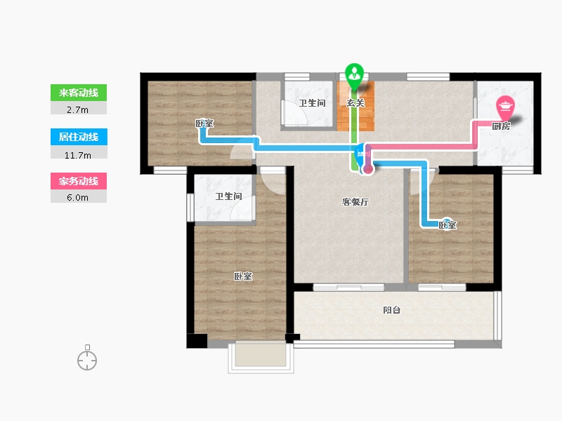 福建省-漳州市-格林兰锦-87.23-户型库-动静线