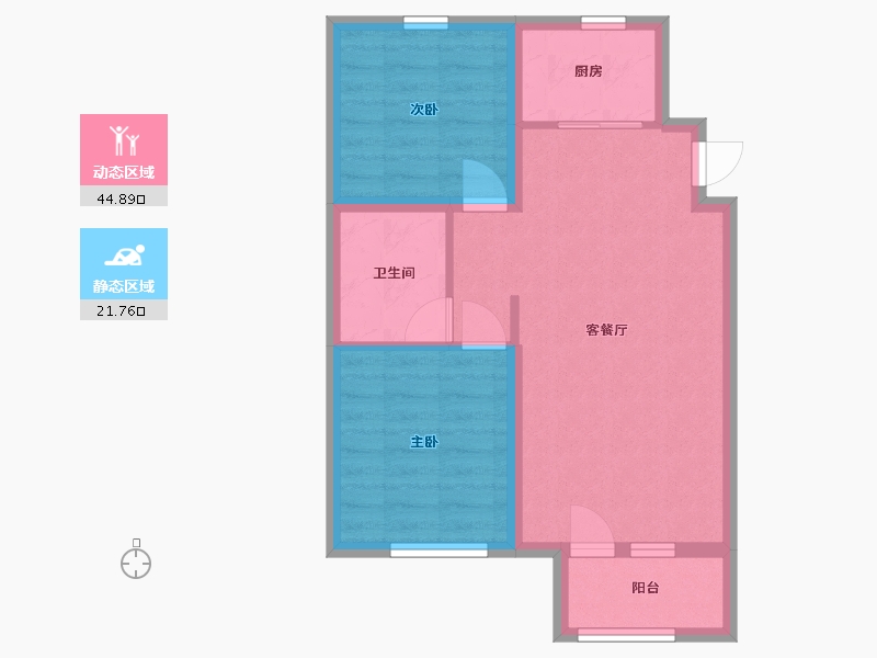 山东省-青岛市-萃英花园-59.39-户型库-动静分区